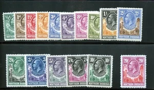 NORTHERN RHODESIA SCOTT # 1/17 SG#1/17 GEO V DEFINITIVES MINT LIGHTLY HINGED - Picture 1 of 1