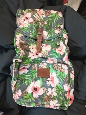 Victoria's Secret ROSA Floral Lona Mochila Escuela Colegio Bolso Nuevo con Etiquetas Foto 1 de 2