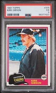 1981 Topps #315 - KIRK GIBSON RC Rookie - PSA 5 - Picture 1 of 2