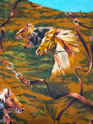 Horse Fabric 5 Large Pieces The Alexander Henry Fabrics Collection see photos - Image 1 of 4