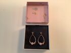 Authentic COACH NEW YORK Classic Logo “C” Drop Pearl & Gold Stud Earrings