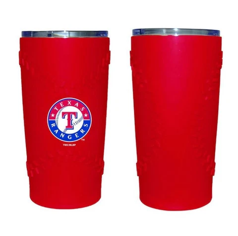 Texas Rangers 2414 MLB Baseball Grip Wrap Stainless Steel Tumbler 20 oz Cover