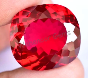 40.25 Ct Natural Blood Red Ruby Cushion Certified Mozambique Stunning Gemstone - Picture 1 of 7