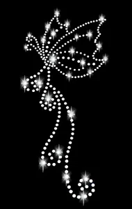 STRASSSTEINE SCHMETTERLING BÜGELBILD HOTFIX APPLIKATION STRASS BUTTERFLY TANZ - Picture 1 of 2