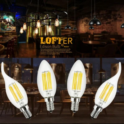 Dimmable LED Filament Candle Light Edison Bulbs E14 220V 240V 2W 4W 6W C35/C35L - Image 1 of 4