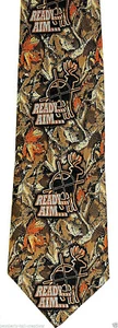 Jagd Herren Krawatte Hirsch Jäger Sport Geschenk Blatt Camouflage braun Krawatte - Bild 1 von 3