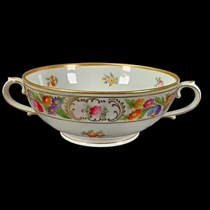 Schumann Bavaria Dresden Floral Double-Handle Bowl, Germany, 6.5" W - Picture 1 of 13