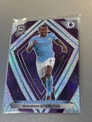 2020 Panini Chronicles Spectra Raheem Sterling Purple Mojo Parallel NM - Image 1 of 2