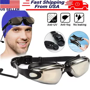 Gafas de natación transparentes cómodas con UV antiniebla gafas de natación tapón para los oídos adulto - Imagen 1 de 12