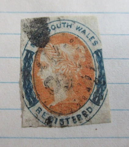 1856 Old Antique Stamp, NEW SOUTH WALES, SC#F1, Registered Cover