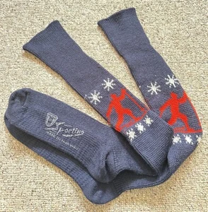 Vintage SPORTINO Eskimo Cross Country Ski Snowflake Leg Warmer Socks Wool NORWAY - Picture 1 of 4