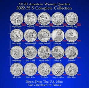 2022-2025 S American Women Quarters 20-Coin Collection / COMPLETE SET / AMAZING - Picture 1 of 1