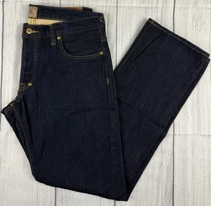 Usado en excelente estado! Jeans PRPS Barracuda Ribete Botón Mosca E63P134X Azul Índigo Oscuro ***Talla 33 - Imagen 1 de 15