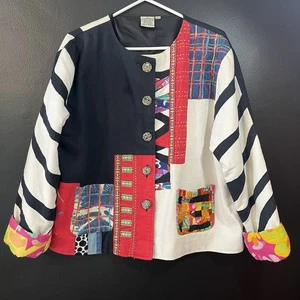 Petersilie & Salbei Jacke Damen XL bunt Langarm Knopf Patchwork *siehe Beschreibung* - Bild 1 von 16