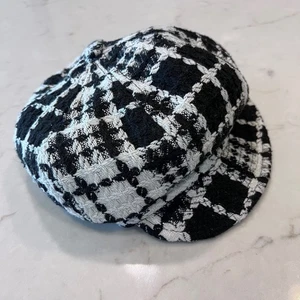 Sombrero de Newsboy Panama Jack Negro Blanco Pata de Gallo OSFM Gorra de Tweed - Imagen 1 de 7