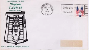 LAUNCHING VIRGINIA DLGN 38,  NEWPORT NEWS. VA  1974  FDC20341 - Picture 1 of 2