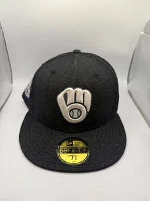 Sombrero New Era 59FIFTY Milwaukee Brewers 50 Aniversario Talla 7 1/8 Denim y Algodón Foto 1 de 4