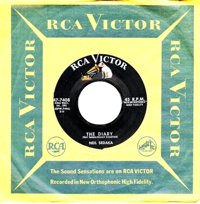 NEIL SEDAKA:    THE DIARY / NO VACANCY .. 45 RPM 9219 - Image 1 of 3