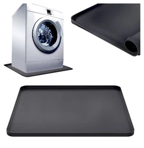 Sartén de drenaje para lavadora de silicona negra 23,6”x23,6” impermeable plegable - Imagen 1 de 6