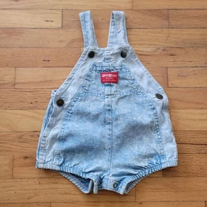 Mono OshKosh B'gosh Vintage Años 90 Lavado Ácido Claro Denim Cambray Burbuja 24 Mos - Imagen 1 de 11