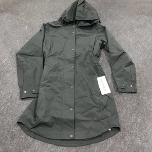 ATHLETA RainOut Sutro Long Trench Jacket Women's Size US S Black - Picture 1 of 8