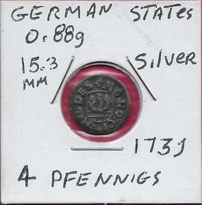 DEUTSCHE STAATEN STADT HILDESHEIN 4 PFENNIGE 1731 WAPPEN DER STADT HILDES - Bild 1 von 2