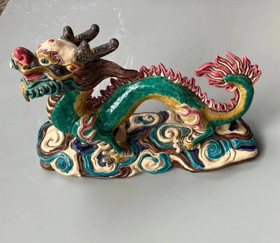 Antique Chinese Dragon Porcelain Ceramic 12” L - Image 1 of 4