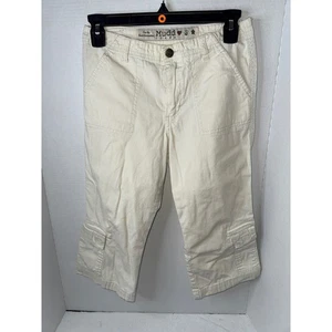 Mudd Jeans Capri Cropped Pants Size 12 Beige Casual Summer 2000 Y2K - Picture 1 of 4