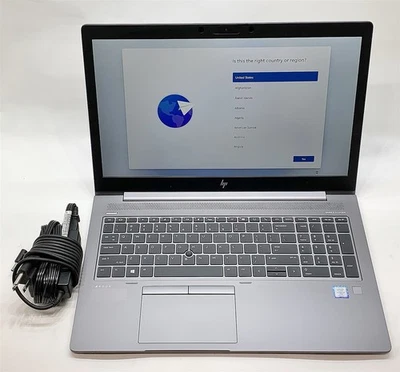 HP ZBook 15u G6 Laptop i7 8665U 1.90GHZ 15.6" UHD 16GB RAM 512GB NVMe Windows 11 - Image 1 of 4