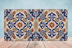Spanische Keramik Wandfliesen Mediterran Küche Deko Backsplash Fliesen 2er Set - Bild 1 von 3