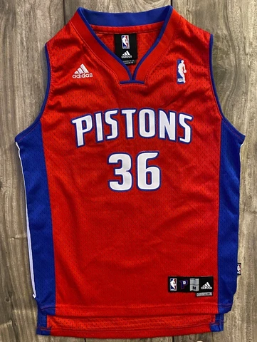 Youth Boys Medium (10-12) Adidas Detroit Pistons Rasheed Wallace #36 NBA Jersey Cover