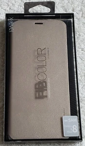 For Samsung Galaxy S8 PLUS X-Level FIBCOLOR Ultra Slim Full Flip Case/Stand GOLD - Picture 1 of 12