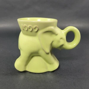 Vintage Frankoma 1999 GOP Republican Yellow Green Elephant Political Mug - Picture 1 of 7