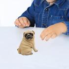 Miniature Brown Pug PVC Realistic Dog Figurine for Kids Toy Cognitive Toy