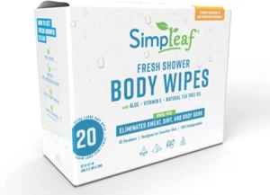 Simpleaf Body Wipes Rinse Free - XL 12" x Shower 10 Count (Pack of 2) - Bild 1 von 4