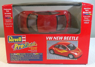 1/24 1999 VW NUEVO ESCARABAJO PREPINTADO ACABADO PROFESIONAL REVELL ROJO MODELO COCHE KIT NUEVO EN CAJA Foto 1 de 4