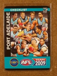 MINT 2009 AFL Teamcoach Checklist Port Adelaide - Picture 1 of 1