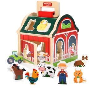 Wooden Farm Barnyard Toy for Toddlers - Picture 1 of 6
