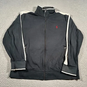 Polo Ralph Lauren Jacke Herren 2XL schwarz durchgehender Reißverschluss Stehkragen Pony Freizeit Reißverschlusstaschen - Bild 1 von 8