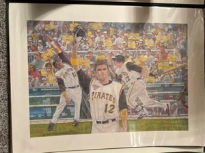 Freddy Sanchez Pittsburgh Pirates Lithograph 18x22 - Picture 1 of 1