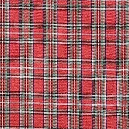 Tela Escocesa Tartán Poli Algodón 25 Peso Claro Rojo Azul POR YARDA Foto 1 de 2