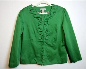 Birch Hill Vintage grüner Blazer Jacke verziert Metallnieten schmeichelhaft XL - Bild 1 von 8