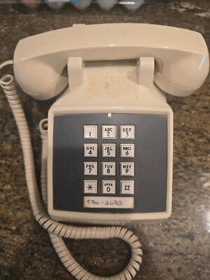 Vintage Push Button Telephone Touchtone Comdial Phone Model 2500-AS Beige - Image 1 of 4