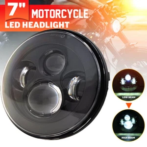 Motorcycle 7" LED Headlight Projector HI/Lo Beam For Harley For Jeep JK TJ LJ - Picture 1 of 11