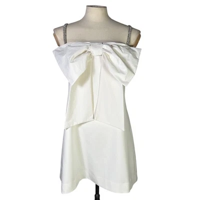 BHLDN белый бант ремень платье украшенный стразами жемчуг свадебное XL - недостатки - Изображение 1 из 4