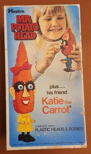 1970 Hasbro Mr. Potato Head  And His Friend Katie The Carrot w/ Box - Afbeelding 1 van 10