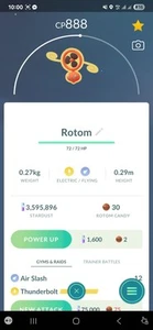 Rotom ( Fan ) Pokemon Trade Go - Picture 1 of 2