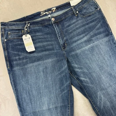 Seven7 Jeans Women's 30 Limited Edition Straight Leg Whiskered Medium Wash Denim - Image 1 of 4