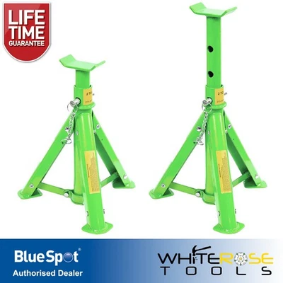 BlueSpot Axle Stands Pair Foldable 2 Ton Tonne 2000kg Jack Car Vehicle Lifting - Image 1 of 3
