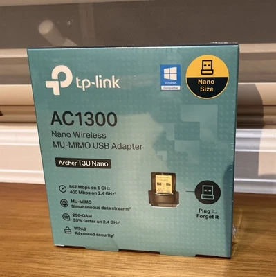 TP-Link USB WiFi Adapter -Archer T3U Nano-AC1300 2.4G/5G Dual-Band WIN, MAC - Image 1 of 4